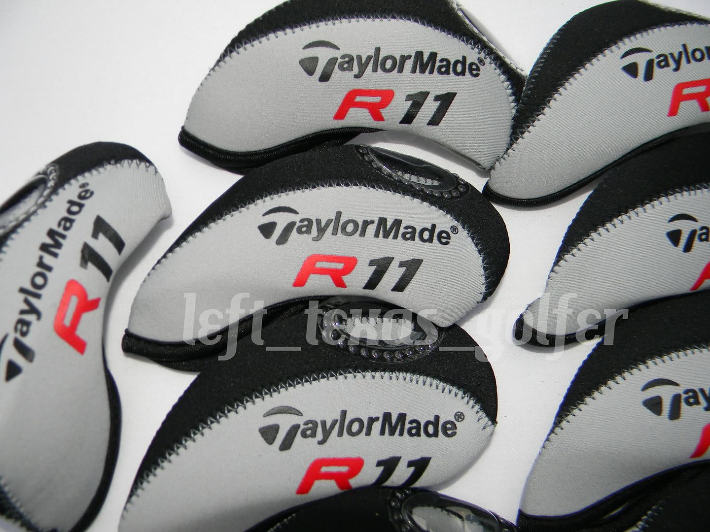 10 Left TaylorMade R11 Iron Covers Black Grey Neoprene Golf Headcovers