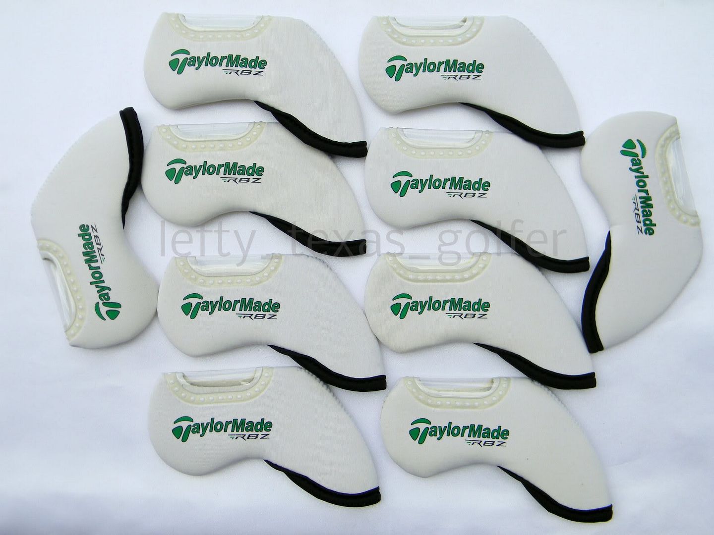 10 Left TaylorMade RBZ Iron Covers White Neoprene Golf Headcovers eBay