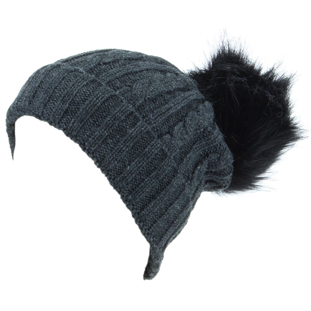 DGHMZ Gorro Invierno Hombre Invierno Mujeres Pom Pom Gorros De Punto C/álido Bobble Girl Fur Pompom Sombreros Pompon Casual Hat Cap