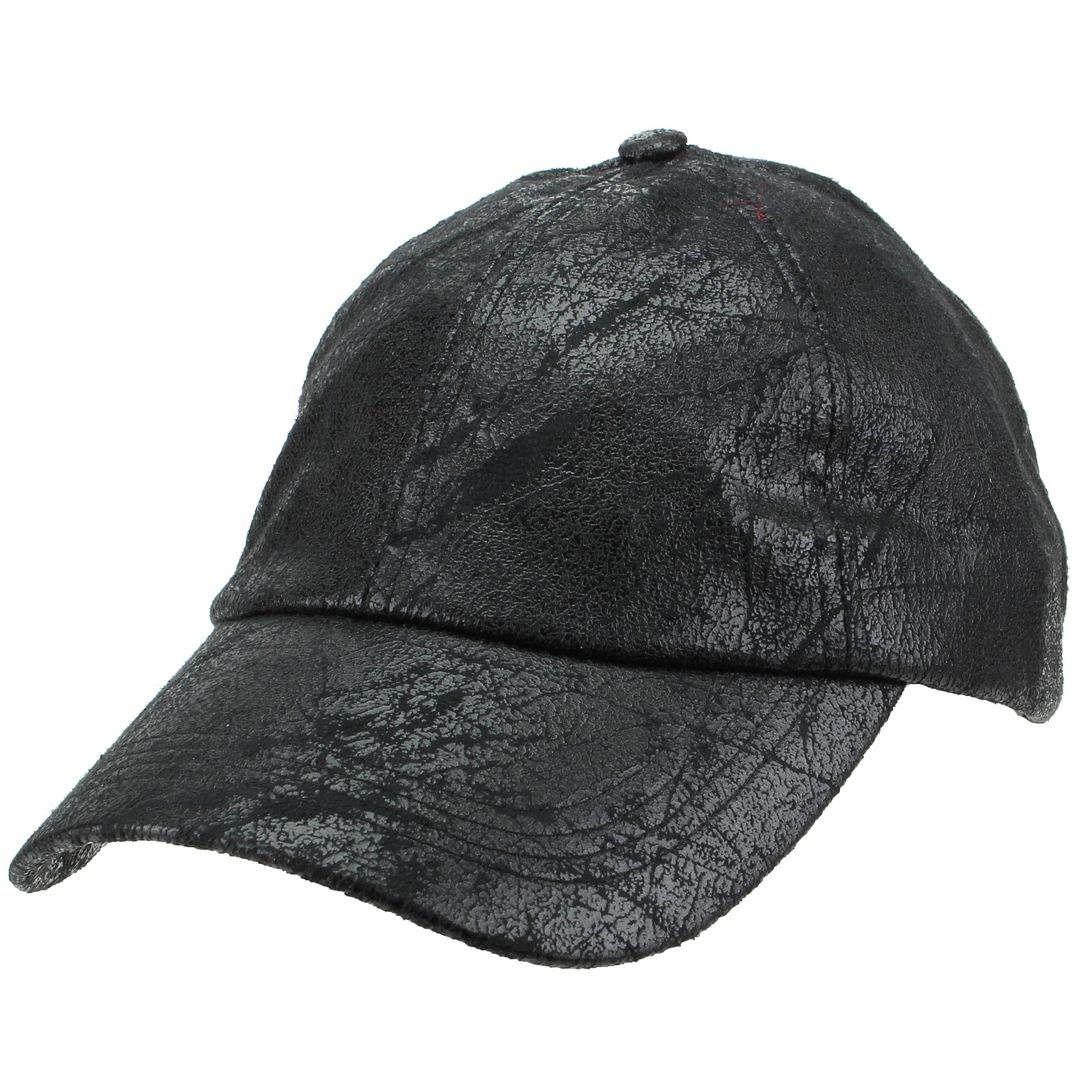 Cap Baseball Mütze verstellbar Sun Hawkins Peak Lederoptik SCHWARZ BRAUN - Bild 5 von 12