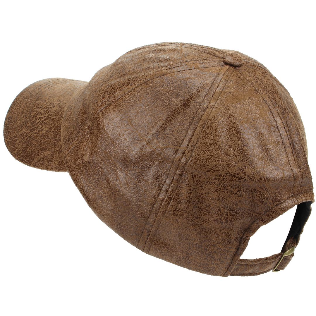Cap Baseball Mütze verstellbar Sun Hawkins Peak Lederoptik SCHWARZ BRAUN - Bild 9 von 12