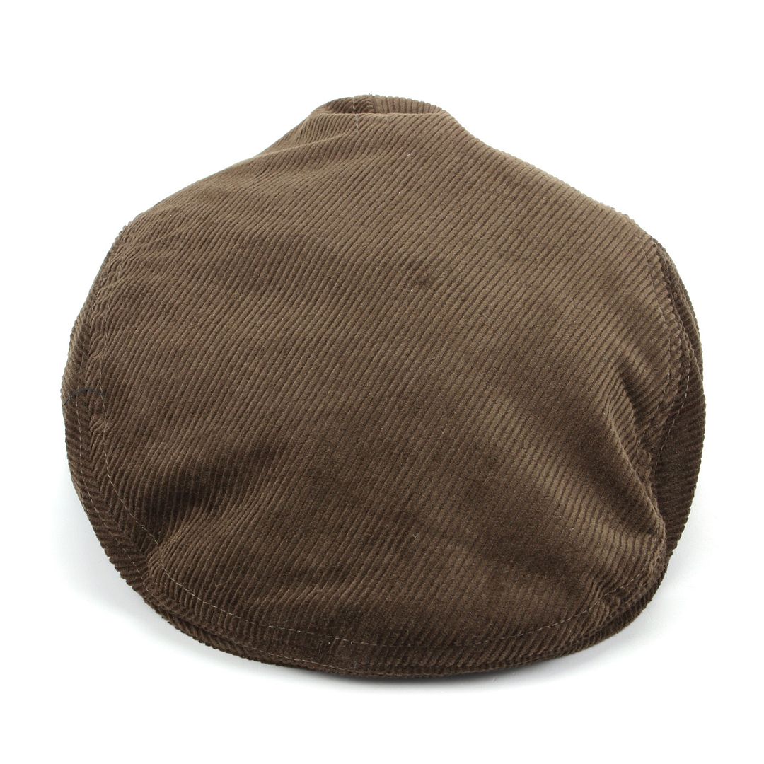 black corduroy flat cap