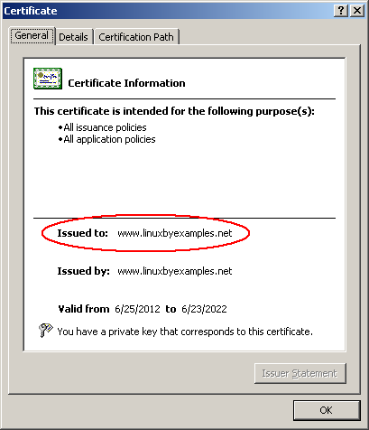 Certificate Info