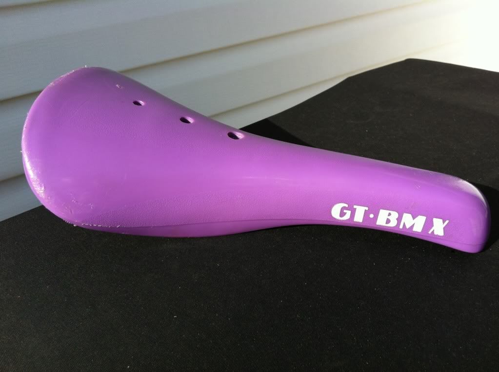 purple mountain bike seat