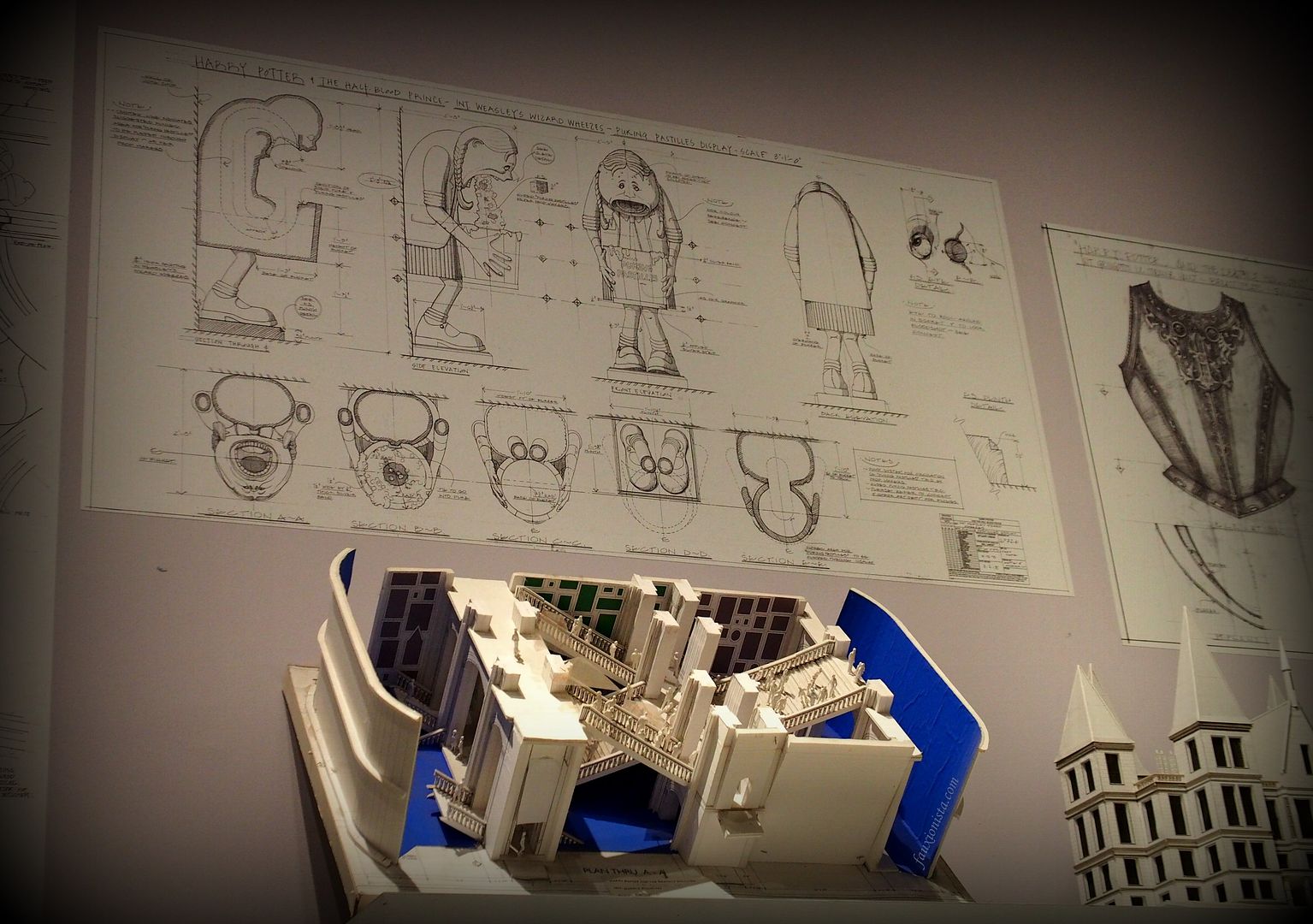 Blueprints for the mechanical props and models Harry Potter World Studio Tour