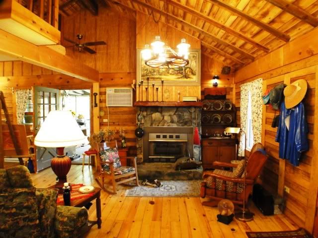 Lovely walls and floors in this cabin and a great loft for the kids, 10 Prosperous Point Franklin NC, Franklin NC Cabin for Sale