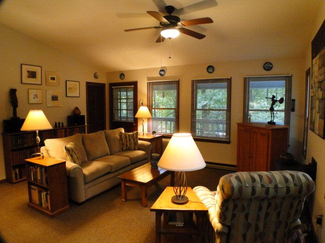 A nice main living area with lots of beautiful windows, Franklin NC Cabins for Sale