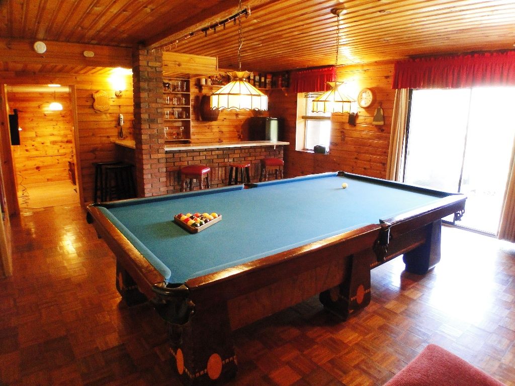 Family entertaining at it's best in this game room, Franklin NC Homes for Sale, John Becker Bald Head Realty, Macon County NC Home for Sale