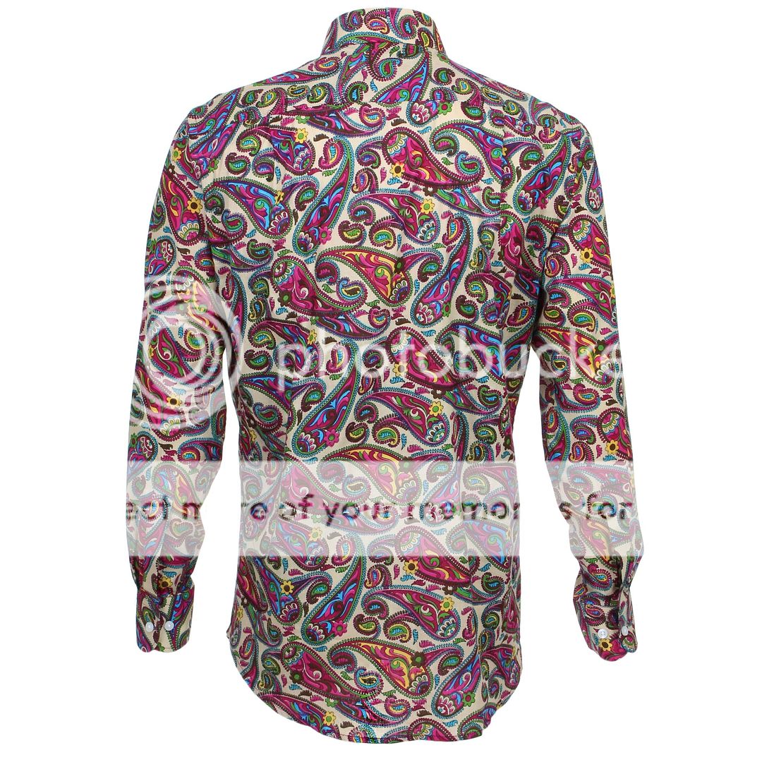 Mens Loud Shirt Retro Psychedelic Funky Party REGULAR Purple Yellow ...