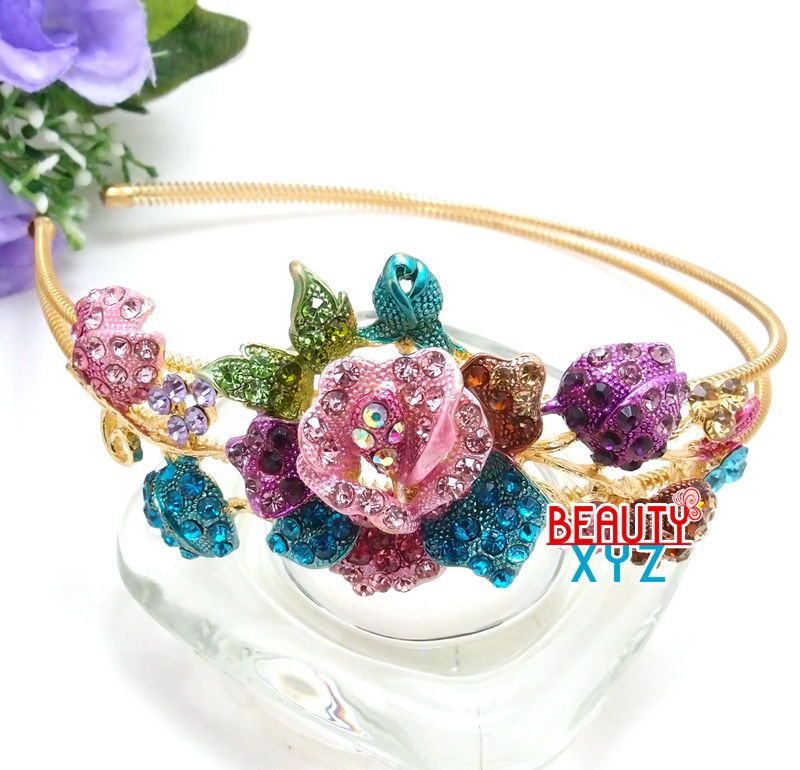 NEW Fancy Austrian Crystal High Quality Metal Bow Headband hair Accessories