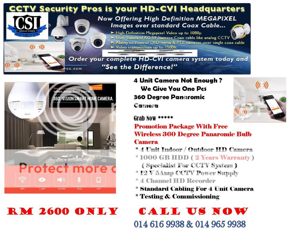 CCTV Camera Security System Promotion In Johor, Melaka, Alor Gajah